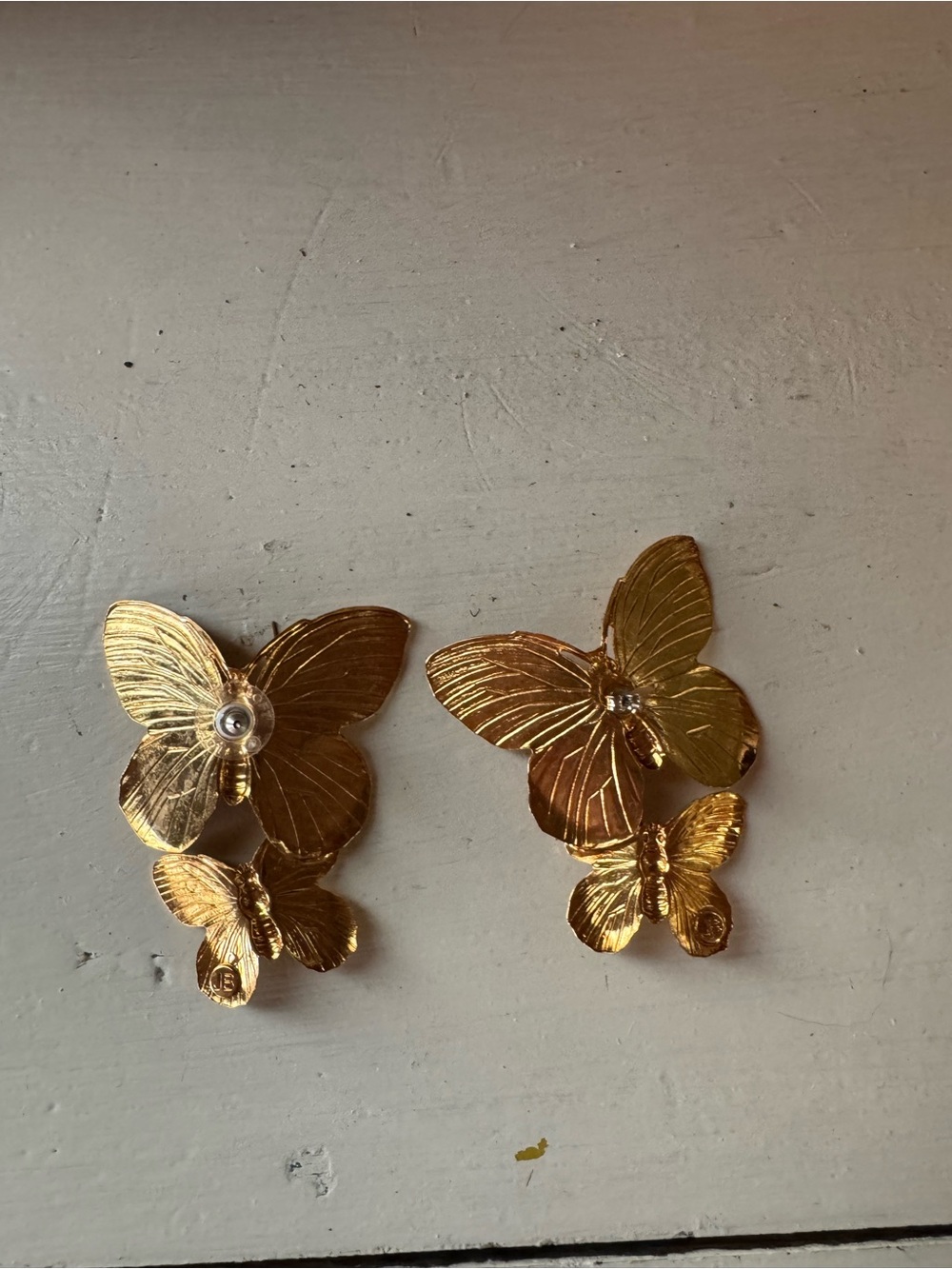 Jennifer Behr Gold Double Papillon Butterfly Earrings - Picture 5 of 7